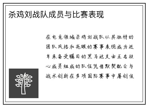 杀鸡刘战队成员与比赛表现